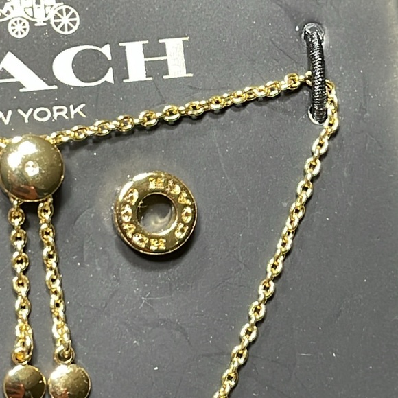 NIB COACH Signature With Malachite Slider Bracelet & Open Circle Earrings Set - Picture 8 of 15